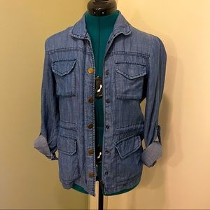 Maison Jules denim jacket with zipper and buttons